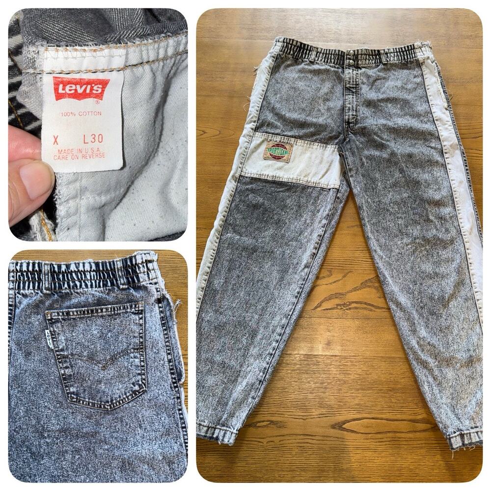Vintage 1989 Levi’s Sport Black Acid Wash Jeans Men XL 36x30 Baggy USA Rare